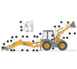 Передняя стрела JCB 3CX, 4CX  Задняя стрела JCB 3CX, 4CX